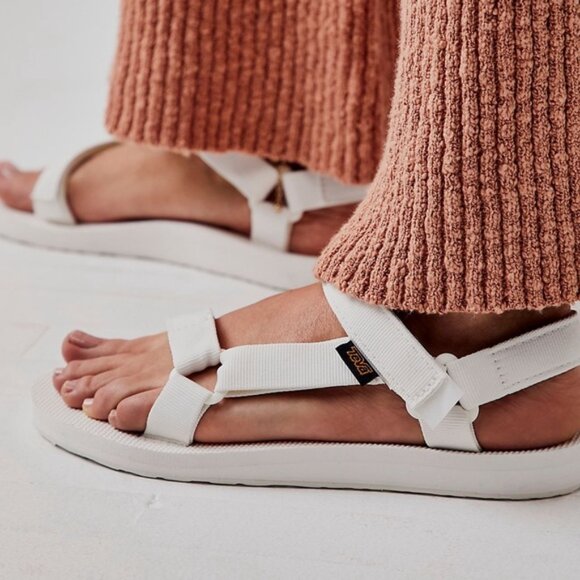 Teva Original Universal Slide Patent White Sandals Shoes Size 11 - Picture 1 of 8